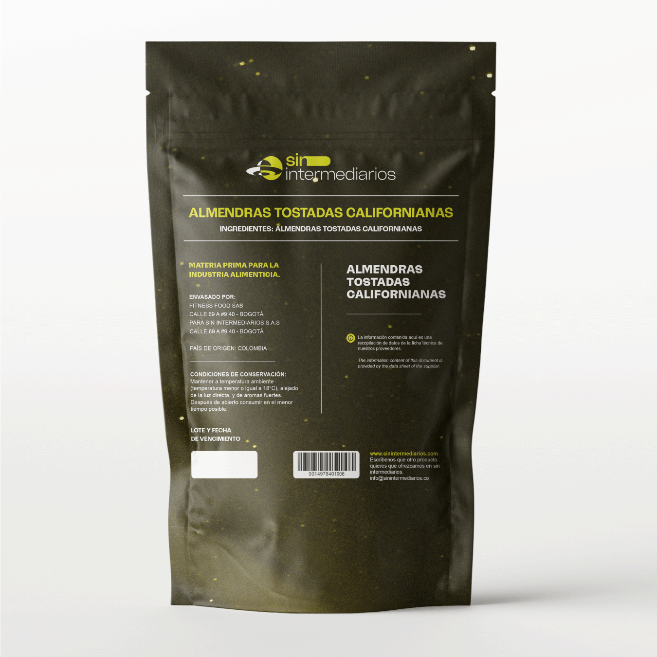 Almendras Tostadas California - 1 Libra (455g)